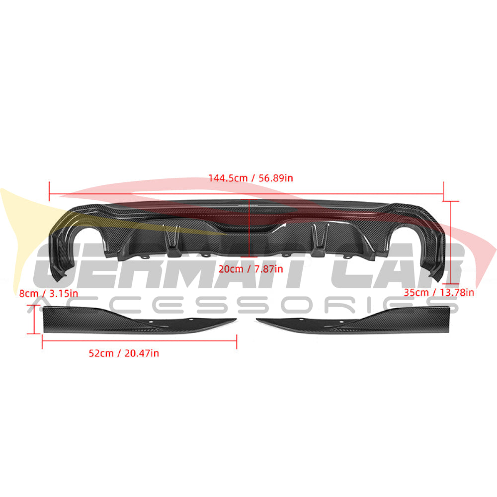 2021+ Bmw 4-Series Carbon Fiber 3 Piece Rear Diffuser | G26 Diffusers