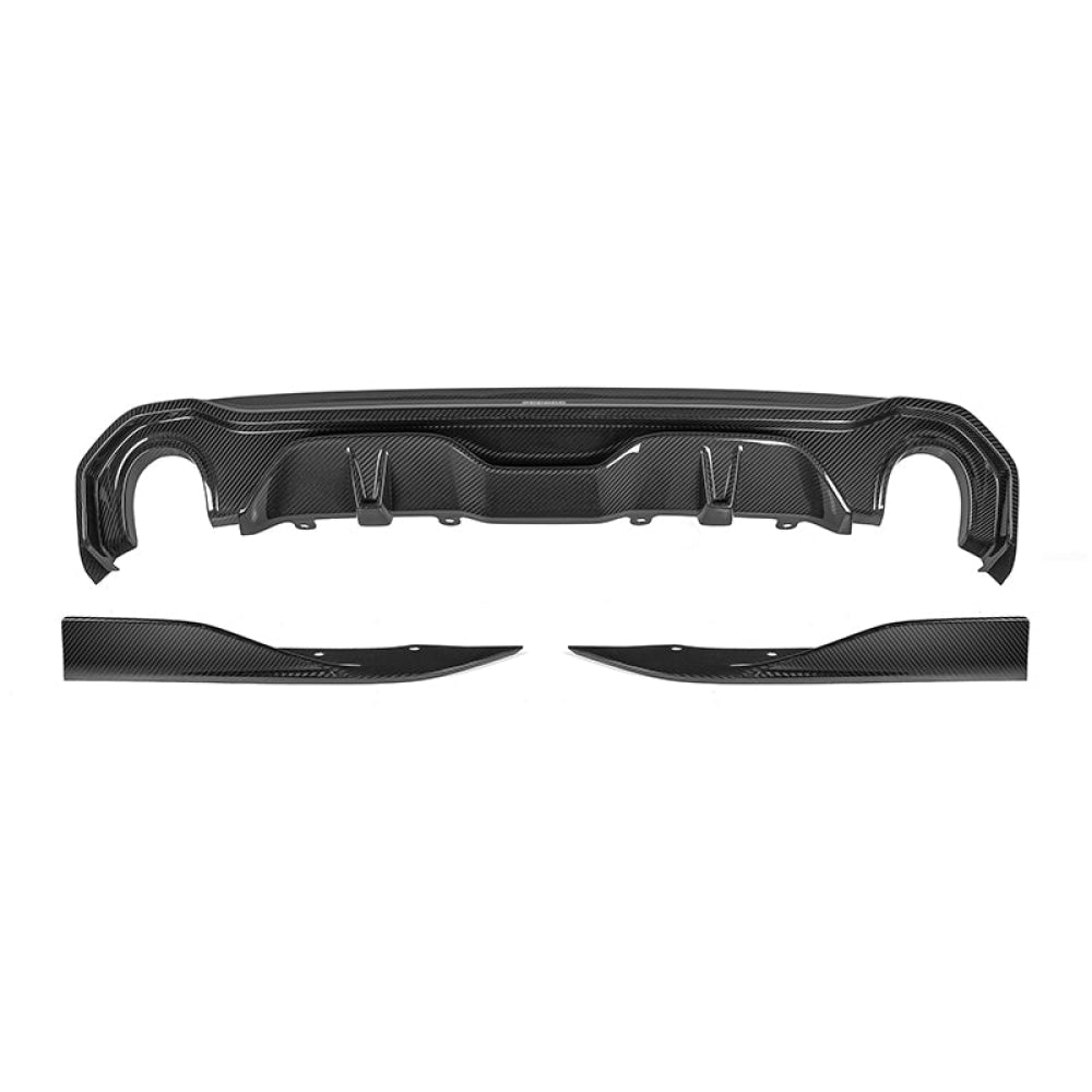 2021+ Bmw 4-Series Carbon Fiber 3 Piece Rear Diffuser | G26 Dual Exhaust Tips Diffusers