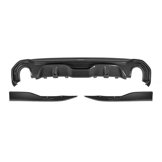 2021+ Bmw 4-Series Carbon Fiber 3 Piece Rear Diffuser | G26 Dual Exhaust Tips Diffusers