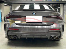 Load image into Gallery viewer, 2021+ Bmw 4-Series Carbon Fiber 3D Style 3 Piece Rear Diffuser | G22
