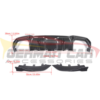 2021+ Bmw 4-Series Carbon Fiber S Style 3 Piece Rear Diffuser | G22/G23 Front Lips/Splitters