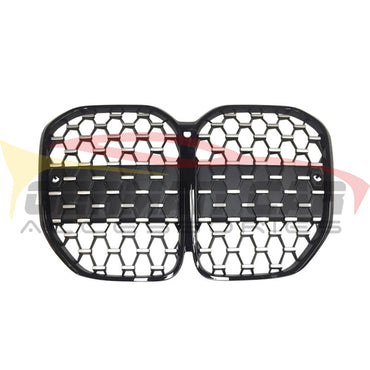 2021+ Bmw 4-Series Diamond Kidney Grilles | G22 Black Frame Silver Diamonds / Yes