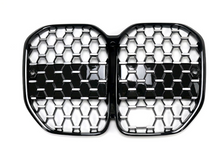 Load image into Gallery viewer, 2021+ Bmw 4-Series Diamond Kidney Grilles | G22/G23 Black Frame Silver Diamonds / Yes Acc
