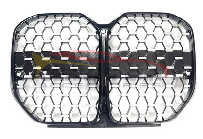 2021+ Bmw 4-Series Diamond Kidney Grilles | G26 Black Frame Silver Diamonds / No Acc