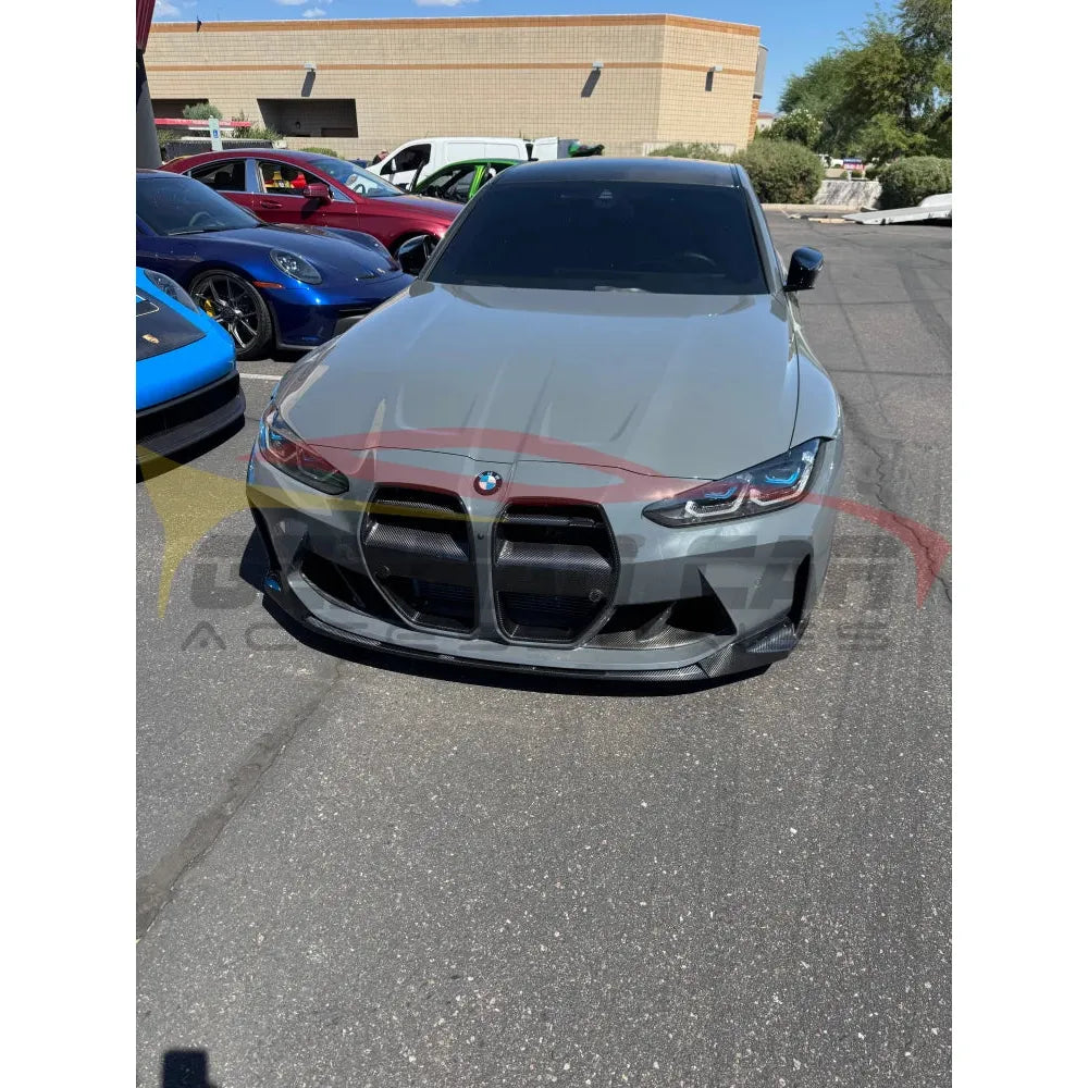 2021 + Bmw M3/M4 Carbon Fiber M Performance Style 3 Piece Front Lip | G80/G82/G83 Lips/Splitters