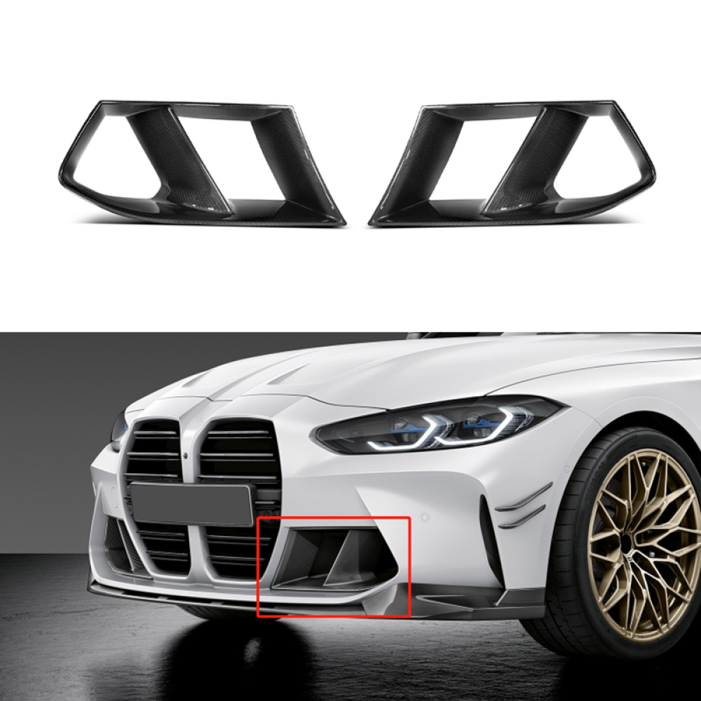 2021+ Bmw M3/m4 Carbon Fiber M Performance Style Front Bumper Air Duct Replacements | G80/g82/g83