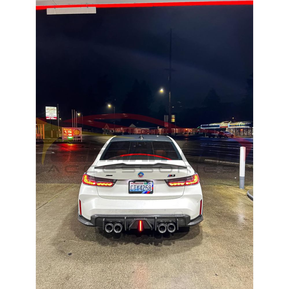 2021+ BMW M3/M4 Carbon Fiber M Performance Style Rear Bumper Splitters | G80/G82/G83 Additional Accessories