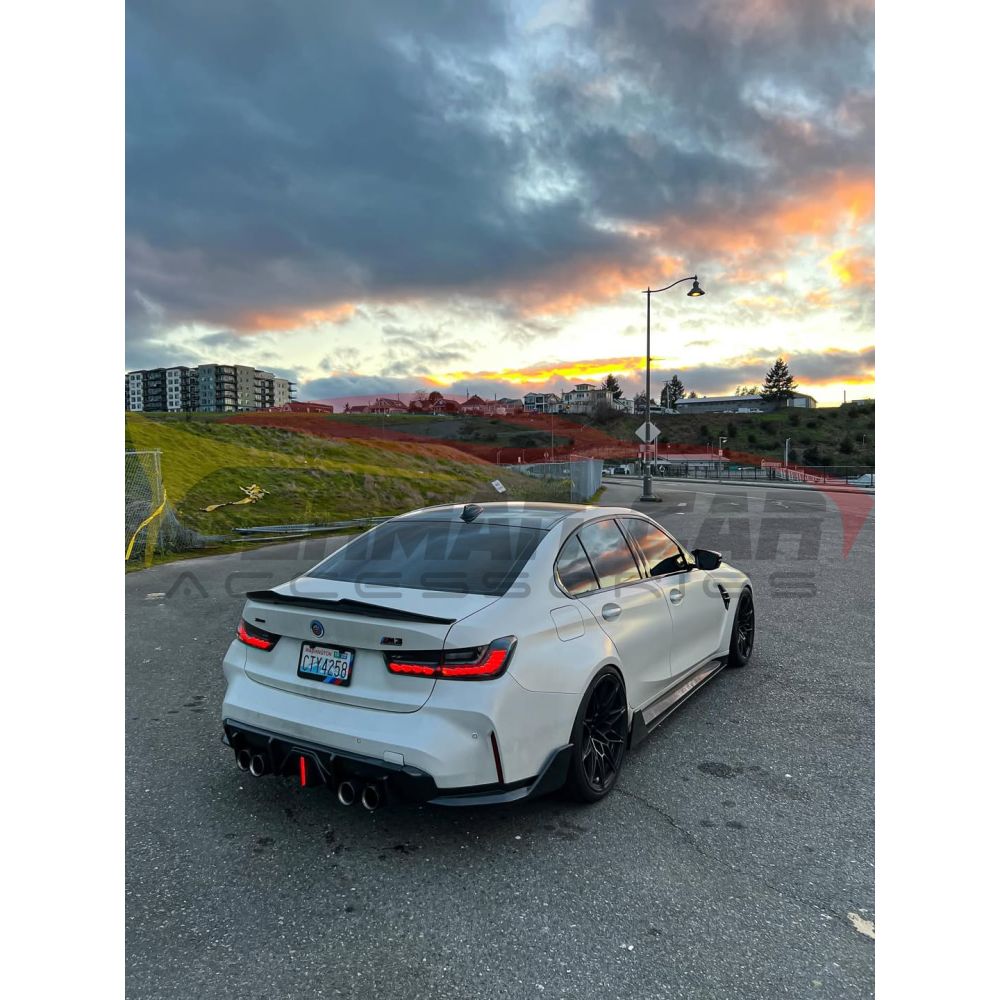 2021+ BMW M3/M4 Carbon Fiber M Performance Style Rear Bumper Splitters | G80/G82/G83 Additional Accessories