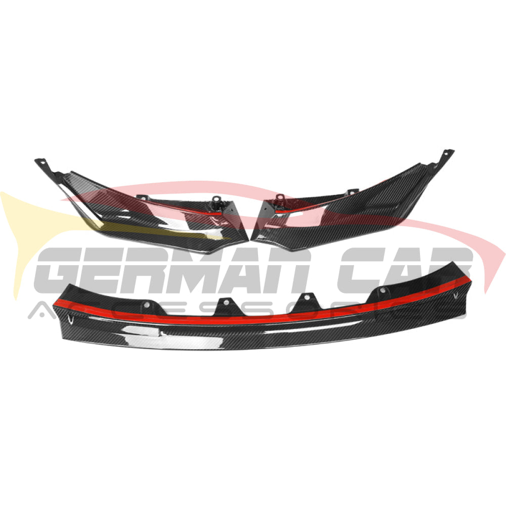 2021+ Bmw M3/m4 Carbon Fiber V Style 3 Piece Front Lip | G80/g82/g83