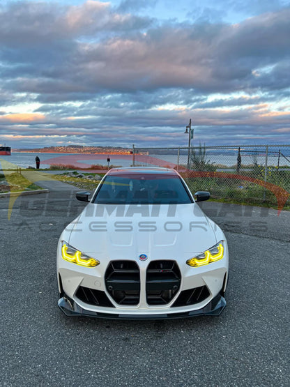 2021+ BMW M3/M4 Carbon Fiber V Style 3 Piece Front Lip | G80/G82/G83 Front Lips/Splitters