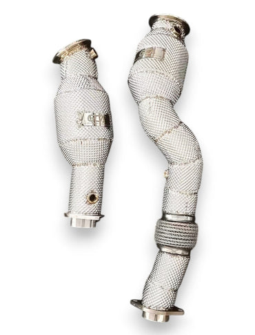 2021 + BMW M3/M4 Downpipes | G80/G82/G83 Yes Heat Shield / 200 Cell Euro 6 Sport High Flow Cat Downpipes