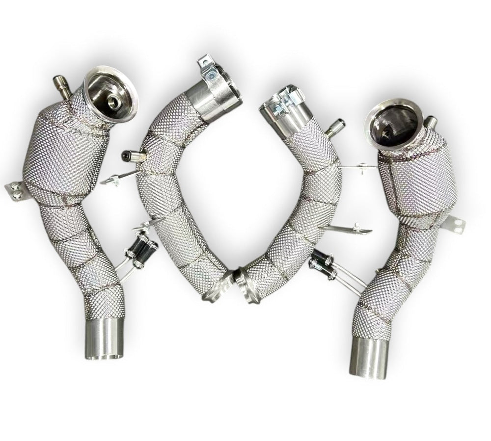 2021 + Mercedes S580 Downpipes | W223 Yes Heat Shield / 200 Cell Euro 6 Sport High Flow Cat Downpipes