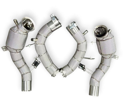 2021 + Mercedes S580 Downpipes | W223 Yes Heat Shield / 200 Cell Euro 6 Sport High Flow Cat Downpipes