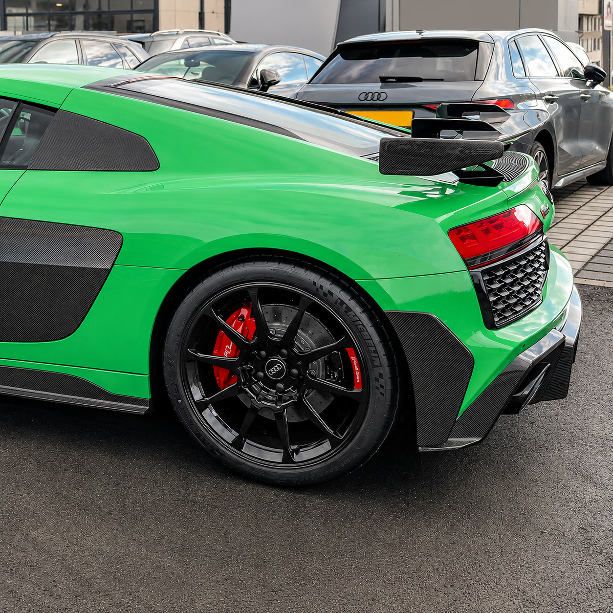 2019-2024 Audi R8 Carbon Fiber Rear Bumper Canards I MK2 Gen 2 Facelift