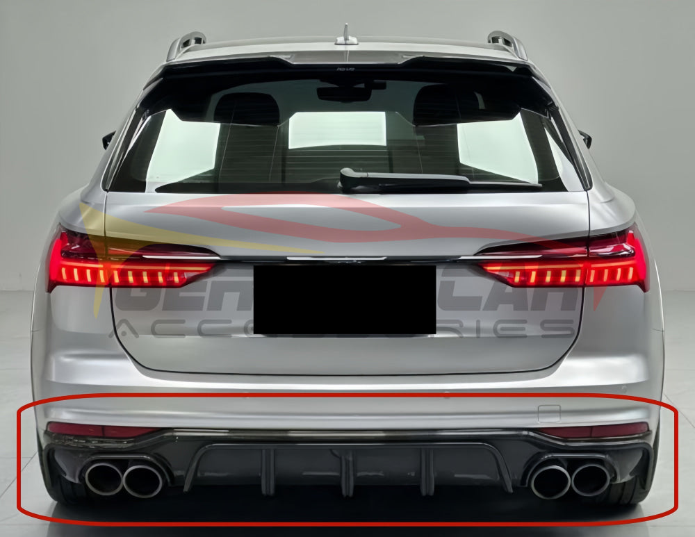 2019+ Audi A6 Allroad Carbon Fiber KB Style Diffuser with LED Brake Light | C8 A6 Allroad - Rear Diffusers