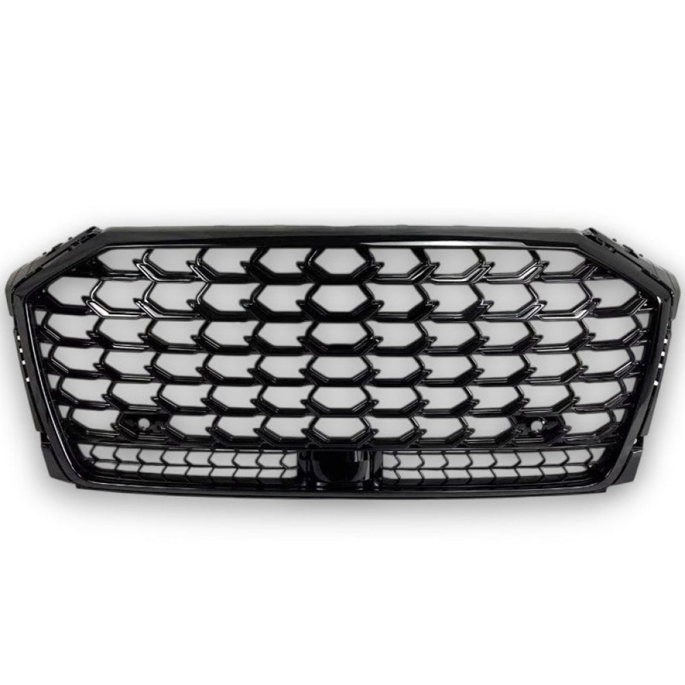 2022+ Audi RS Style Honeycomb Grille | D5 A8/S8 - Black Frame Black Mesh - Front Grilles