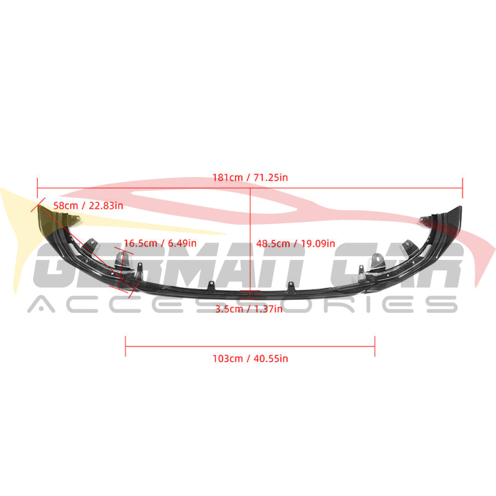 2022+ Bmw 2-Series Carbon Fiber M Performance Style 3 Piece Front Lip | G42