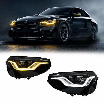 2022+ BMW 2-Series/M2 Yellow-White DRL Icon Style Headlights | G87/G42 - Headlights