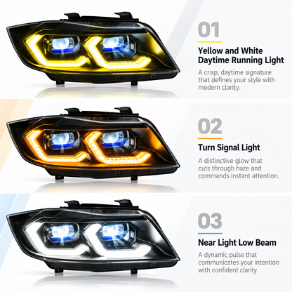 2022+ BMW 2-Series/M2 Yellow-White DRL Ikon Style Headlights | G87/G42