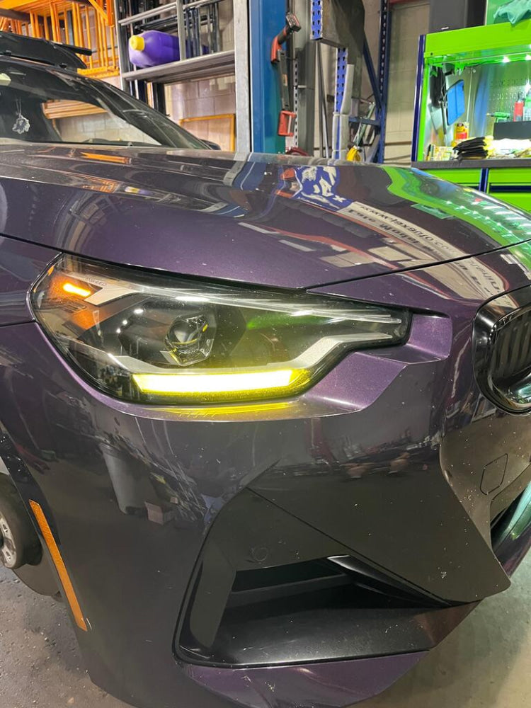 2022+ BMW M2/2-Series CSL Style Headlights Yellow DRL Modules | G87/G42 Non-Laser Headlights Headlights