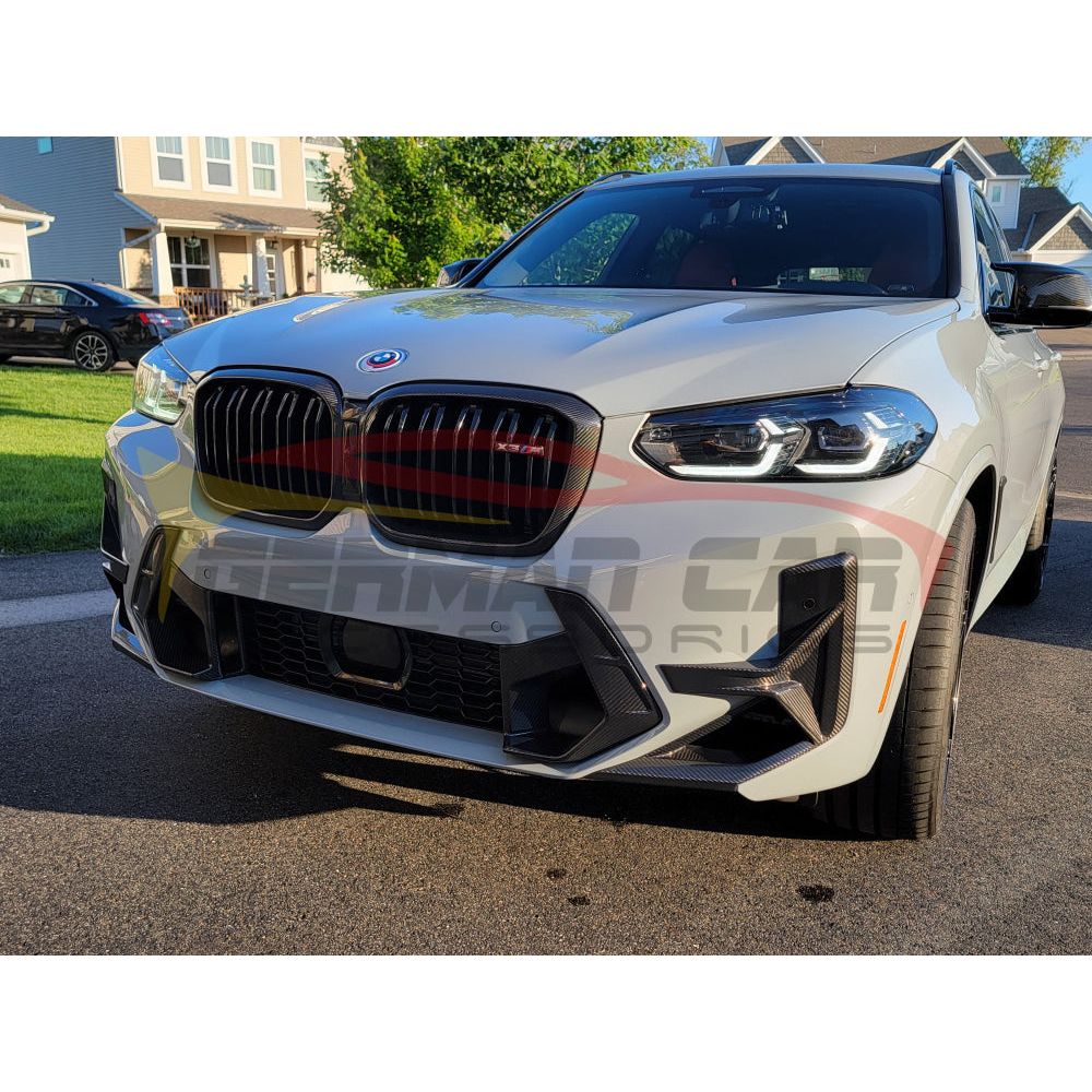 2022 + Bmw X3M Carbon Fiber Front Bumper Side Inserts | F97 Lci Lips/Splitters