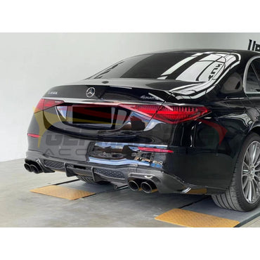 2022+ Mercedes-Benz C-Class B Style Carbon Fiber Rear Diffuser With Exhaust Tips | W206 Front