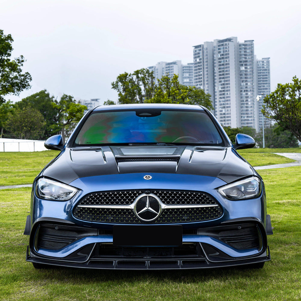 2022+ Mercedes C-Class Glass Engine Cover V2 Carbon Fiber Hood | W206