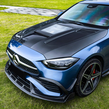 2022+ Mercedes C-Class Glass Engine Cover V2 Carbon Fiber Hood | W206