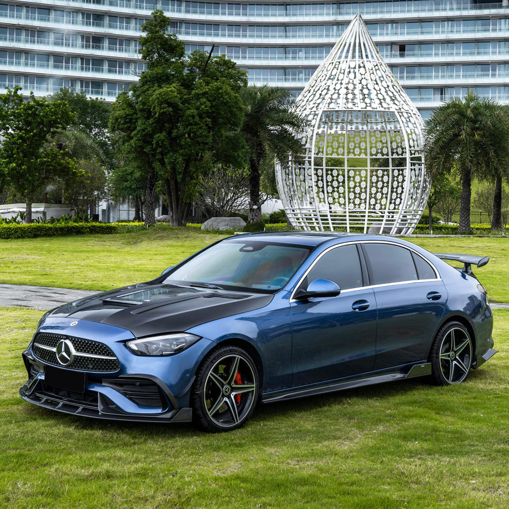 2022+ Mercedes C-Class Glass Engine Cover V2 Carbon Fiber Hood | W206