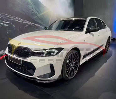 2023+ Bmw 3-Series Carbon Fiber M Performance Style 3 Piece Front Lip | G20 Lci Lips/Splitters