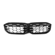 Load image into Gallery viewer, 2023+ Bmw 3-Series Diamond Kidney Grilles | G20 Gloss Black With Chrome Lines
