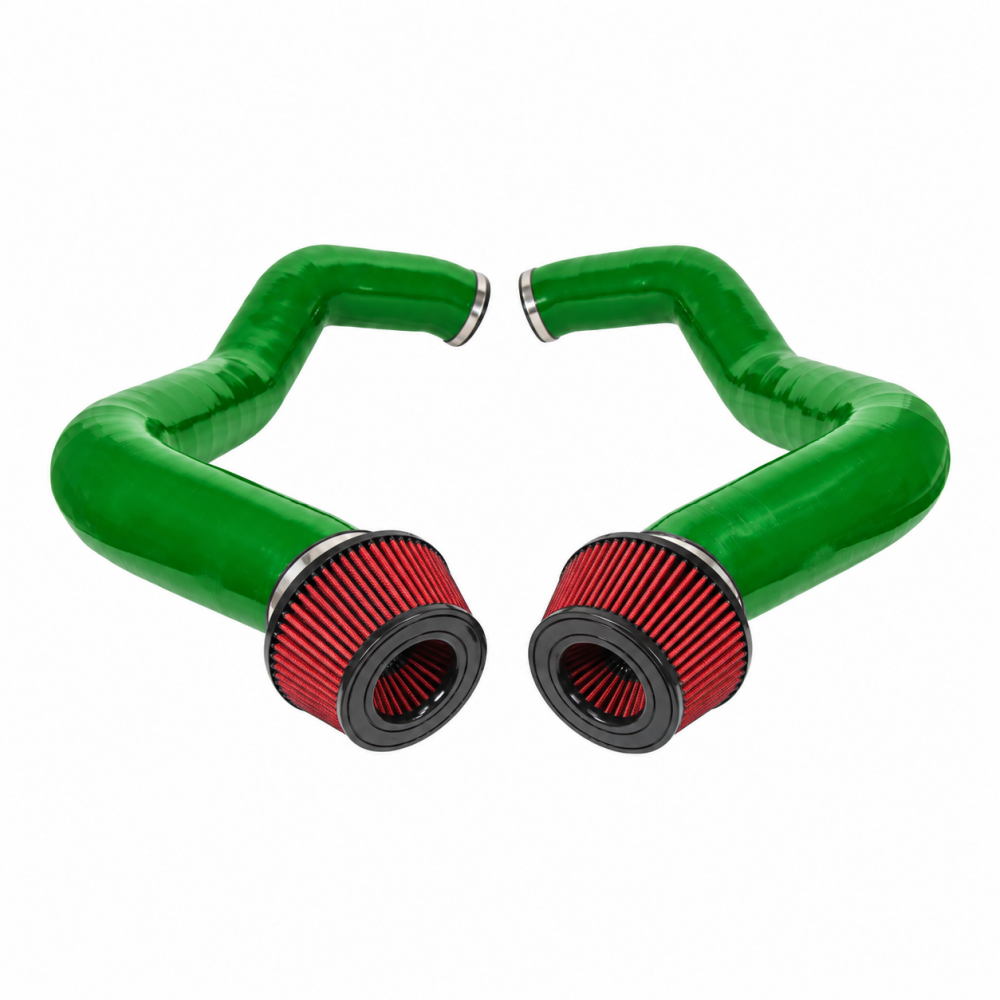 2023+ BMW 760i Front Mount Air Intakes | G70 - Green Tubing / Red Air Filters - Cold Air Intakes