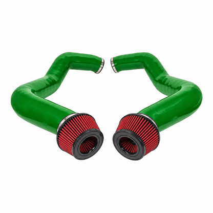 2023+ BMW 760i Front Mount Air Intakes | G70 - Green Tubing / Red Air Filters - Cold Air Intakes