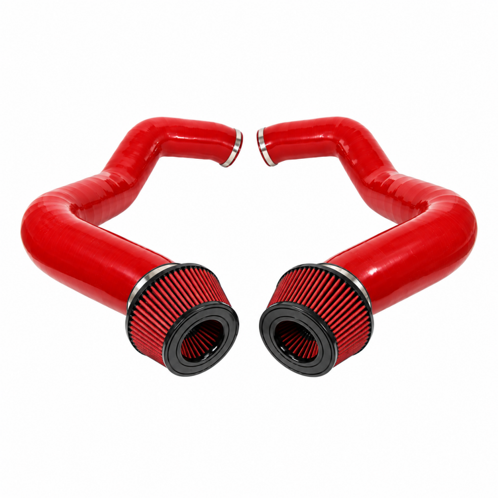 2023+ BMW 760i Front Mount Air Intakes | G70 - Red Tubing / Red Air Filters - Cold Air Intakes