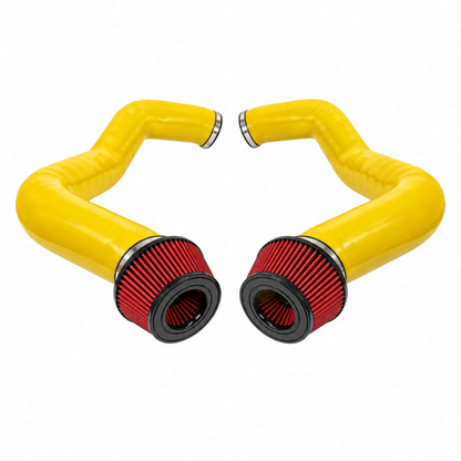 2023+ BMW 760i Front Mount Air Intakes | G70 - Yellow Tubing / Red Air Filters - Cold Air Intakes