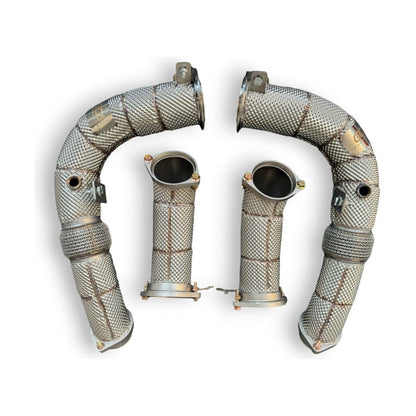 2024 + Bmw X5/X6/X7 M60I Downpipes | G05/G06/G07 Lci Yes Heat Shield / Racing Downpipe (No Cat)