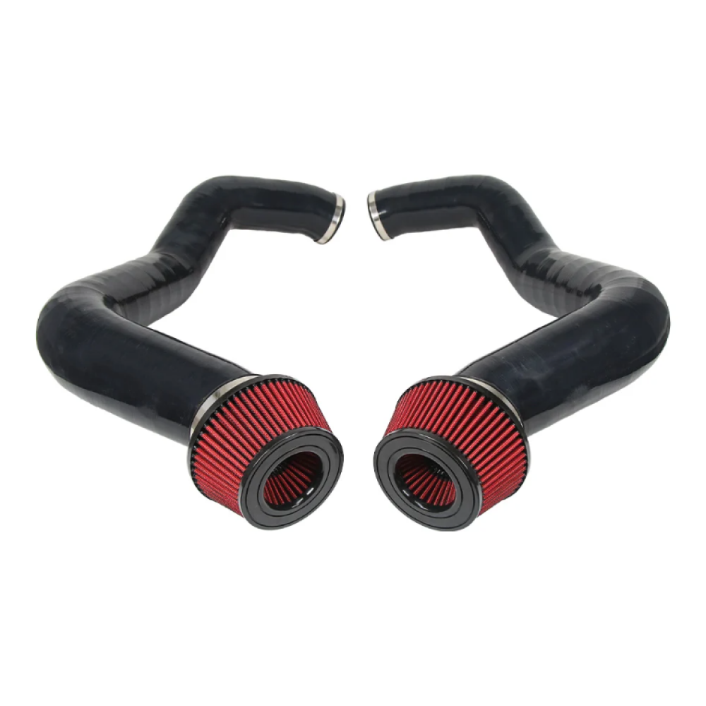 2024+ BMW X5M/X6M Front Mount Air Intakes | F95/F96 LCI Black Tubing / Red Air Filters Cold Air Intakes