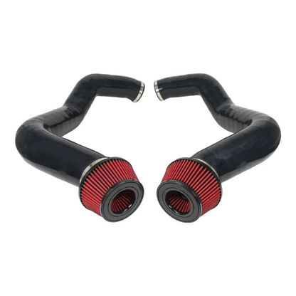 2024+ BMW X5M/X6M Front Mount Air Intakes | F95/F96 LCI Black Tubing / Red Air Filters Cold Air Intakes