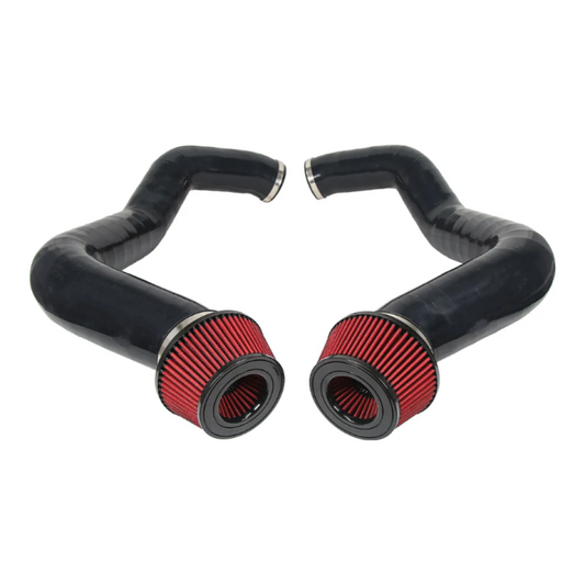 2024+ BMW X5M/X6M Front Mount Air Intakes | F95/F96 LCI Black Tubing / Red Air Filters Cold Air Intakes