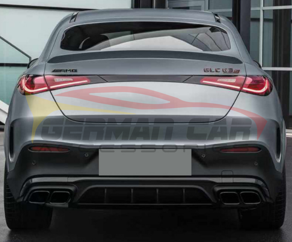2023+ Mercedes-Benz GLC-Class Gloss Black GLC63 AMG Style Rear Diffuser with Quad Tips | C254 Coupe - Rear Diffusers