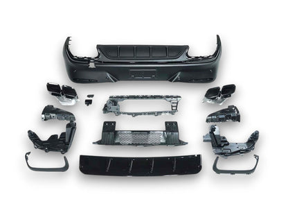 2023+ Mercedes-Benz GLC-Class Gloss Black GLC63 AMG Style Rear Diffuser with Quad Tips | C254 Coupe - Gloss Black