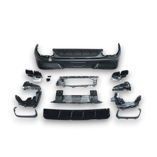 2023+ Mercedes-Benz GLC-Class Gloss Black GLC63 AMG Style Rear Diffuser with Quad Tips | C254 Coupe - Gloss Black