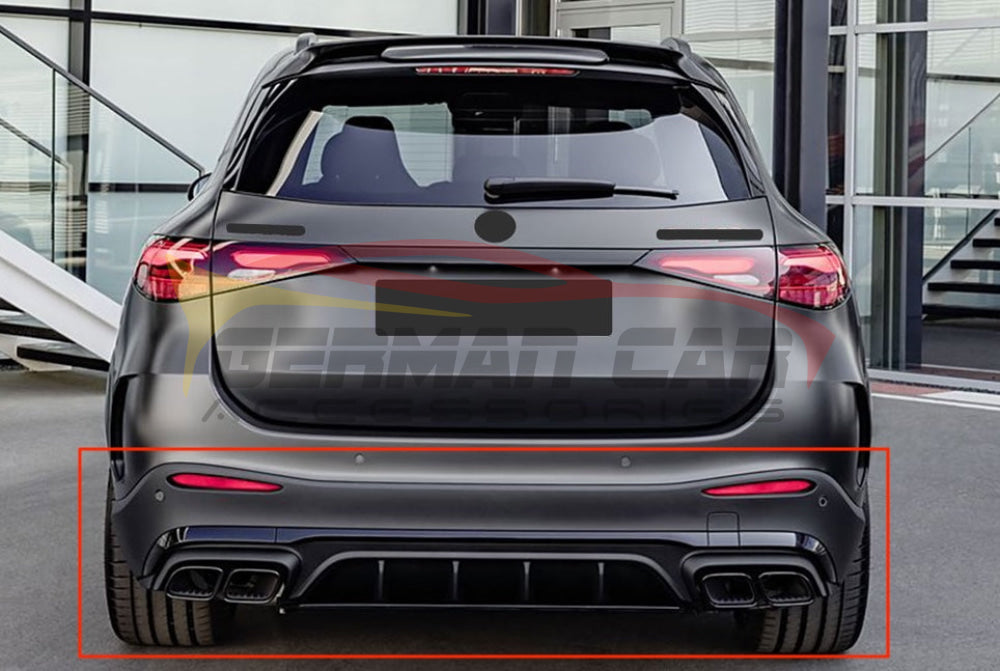 2023+ Mercedes-Benz GLC-Class Gloss Black GLC63 AMG Style Rear Diffuser with Quad Tips | X254 - Rear Diffusers