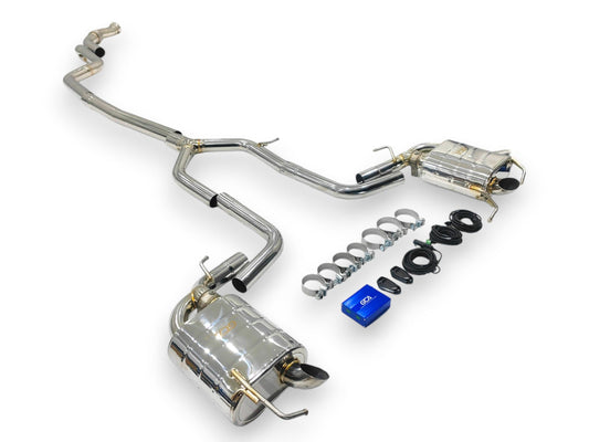 2022 + Mercedes C-Class Valved Sport Exhaust System | W206 Stainless Steel / Chrome Tips