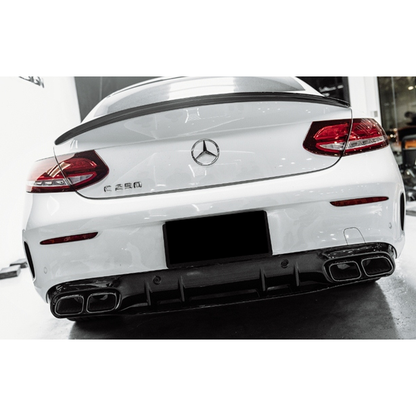 2015-2023 Mercedes-Benz C-Class C63 Style Gloss Black Rear Diffuser | W205