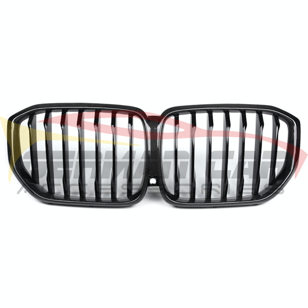 2018+ Bmw X5/x5M Single Slat Kidney Grilles | G05/f95 Carbon Fiber