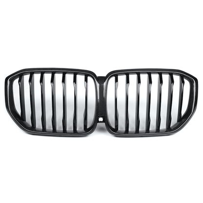 2018+ Bmw X5/x5M Single Slat Kidney Grilles | G05/f95 Carbon Fiber