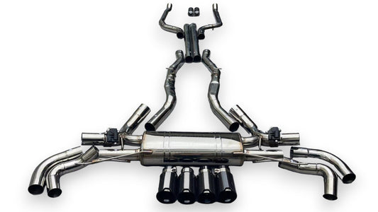2019 + Bmw X5/X6 M50I/M60I Valved Sport Exhaust System | G05/G06 Stainless Steel / Chrome Tips