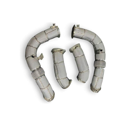 2024 + Bmw X5M/X6M Front Race Pipes | F95/F96 Lci Yes Heat Shield / Racing Downpipe (No Cat)