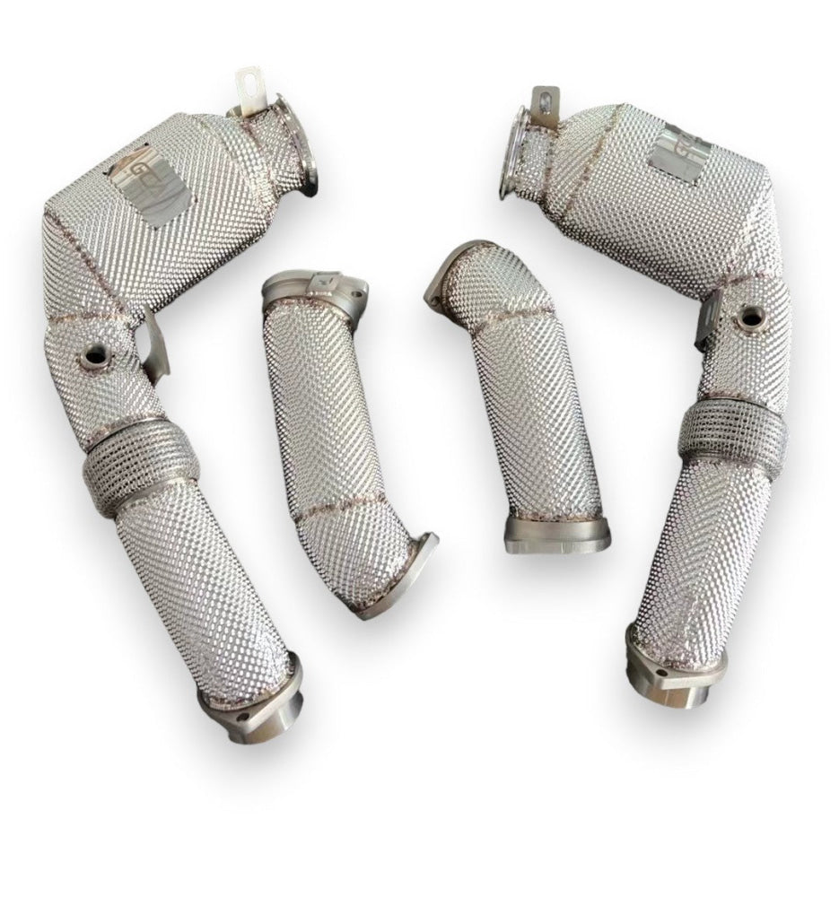 2024 + Bmw X5M/X6M Front Race Pipes | F95/F96 Lci Yes Heat Shield / 200 Cell Euro 6 Sport High Flow